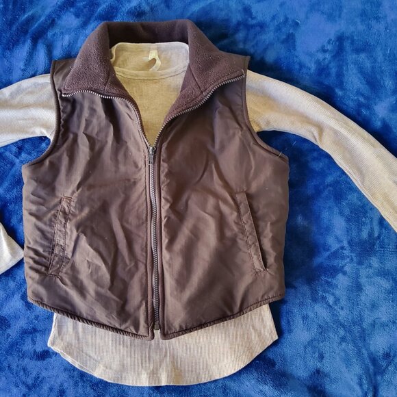 VF Fleece Lined Vest 3M thinsulate warm Brown Vest Small - Picture 14 of 14